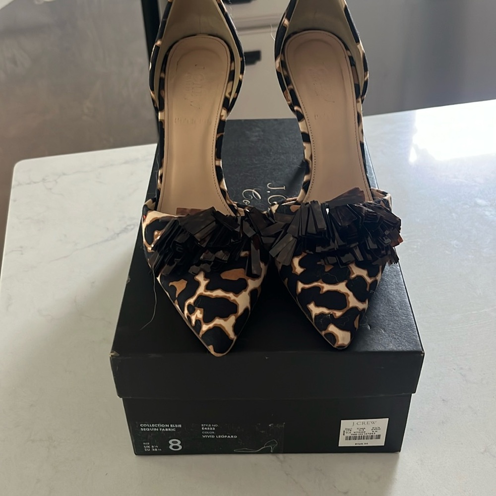 Jcrew collection leopard Elsie Heels